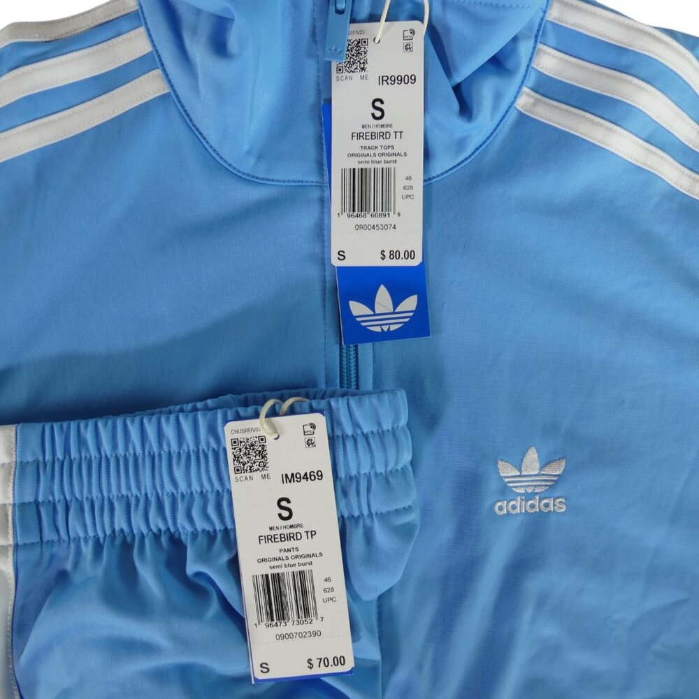 Adidas 2PC Firebird Track Suit Set Semi Blue Burst Women's Medium / Men's Small - Picture 7 of 13